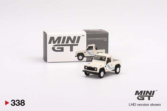1:64 Land Rover Defender 90 Pickup -- White -- Mini GT