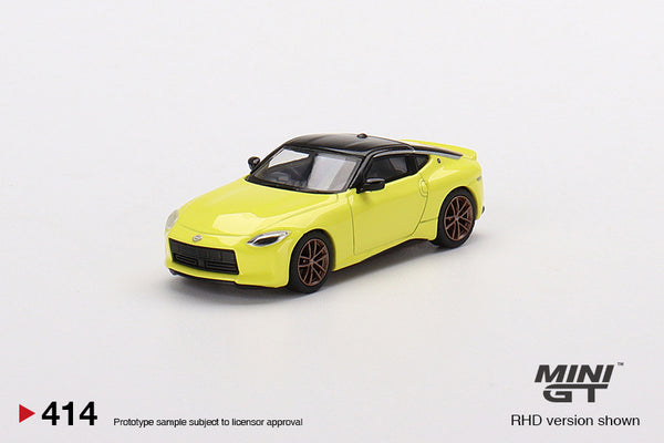 1:64 Nissan Fairlady Z Proto Spec 2023 -- Ikazuchi Yellow -- Mini GT