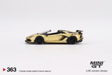 1:64 Lamborghini Aventador SVJ Roadster -- Oro Elios (Gold) -- Mini GT
