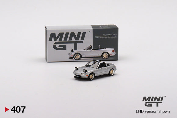 1:64 Mazda Miata MX-5 (NA) Tuned Version -- Silver Stone Metallic -- Mini GT