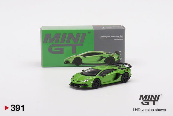1:64 Lamborghini Aventador SVJ -- Verde Mantis (Green) -- Mini GT