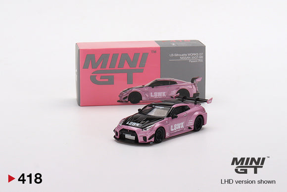 1:64 Nissan GT-RR (R35) -- LB-Silhouette Ver.2 Passion Pink LBWK -- Mini GT