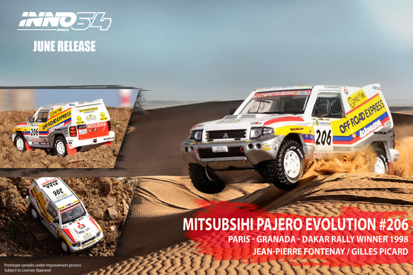 1:64 Mitsubishi Pajero Evolution -- #206 Off Road Express 1998 Winner -- INNO64