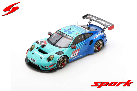 (Pre-Order) 1:18 2021 Nurburgring 24 Hour 4th Place -- #44 Falken Porsche 911 GT3 R -- Spark