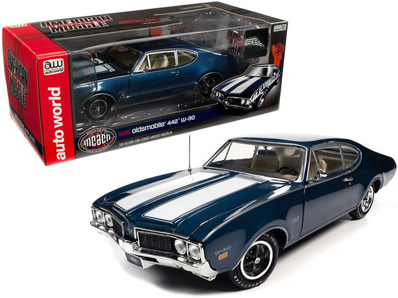 1:18 1969 Oldsmobile 442 W-30 -- Blue -- American Muscle