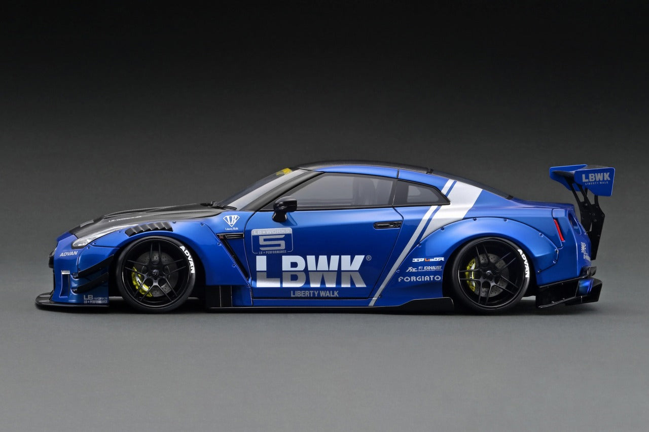 1:18 Nissan GT-R R35 LB-WORKS Type 2 -- Blue -- Ignition Model IG2340
