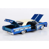 1:24 1964 Chevrolet Impala Lowrider -- Blue/White -- MotorMax Get Low