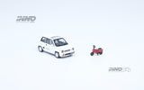 1:64 Honda City Turbo II w/Motocompo -- White -- INNO64