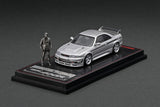 1:64 Nissan R33 GT-R 400R Silver -- w/Mr. Matsuda Figurine -- Ignition Model