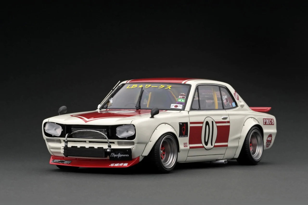 1:18 Nissan Skyline Hakosuka 2 Door -- LB-WORKS White/Red -- Ignition 1:18 Nissan Skyline Hakosuka 2 Door -- LB-WORKS White/Red -- Ignition