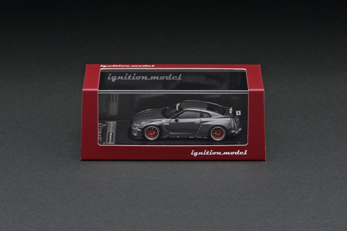 1:64 Nissan R35 GT-R -- PANDEM Gun Metallic Grey -- Ignition Model