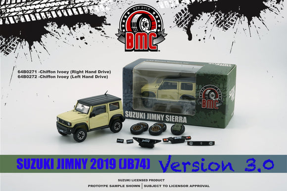 1:64 Suzuki Jimny JB74 (3rd Gen) -- Chiffon Ivory/Black Top -- BM Creations