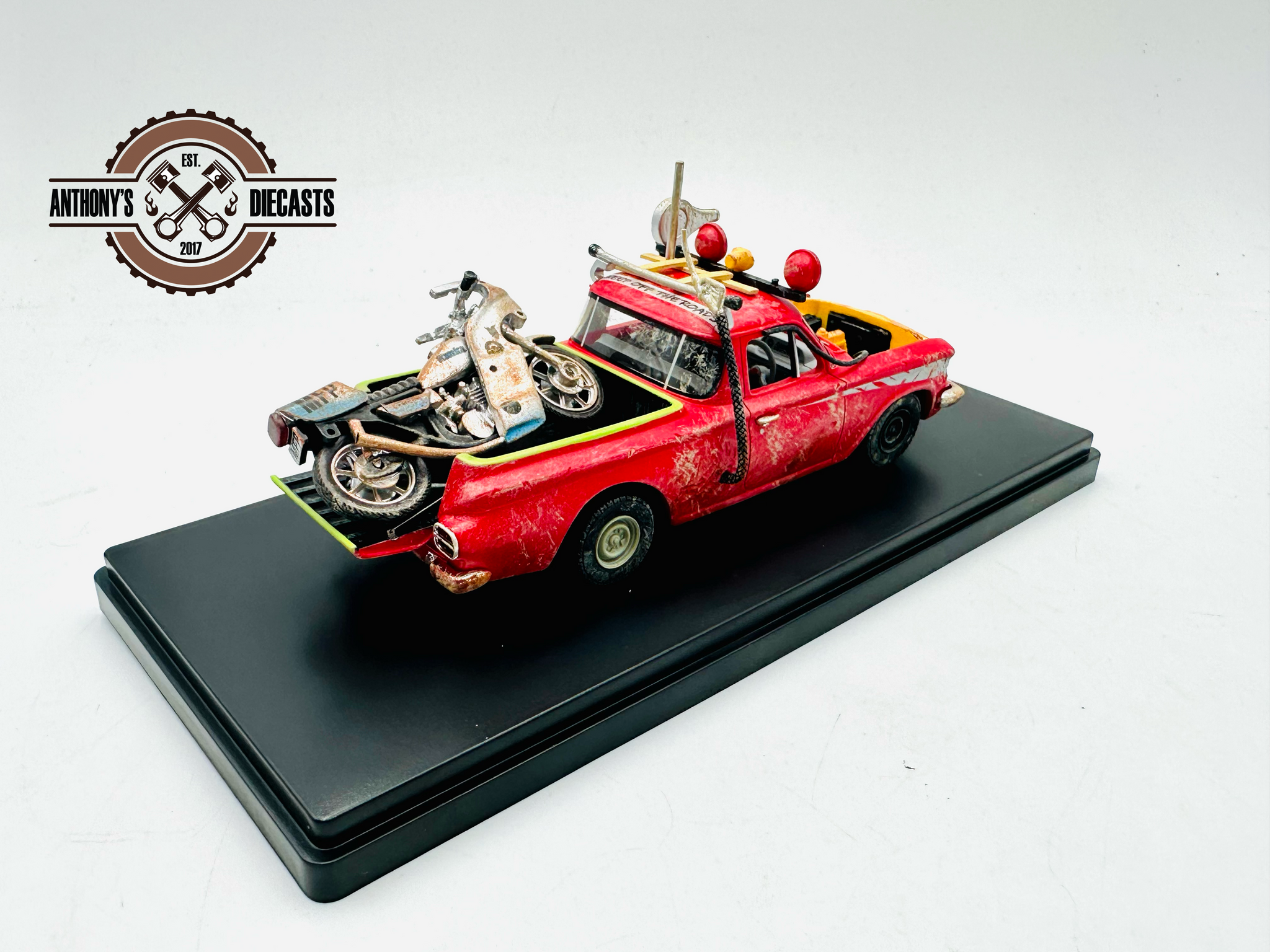 1:43 Mad Max -- 1963 EJ Holden Ute with Goose's Police Kawasaki Bike - 1:43 Mad Max -- 1963 EJ Holden Ute with Goose's Police Kawasaki Bike -