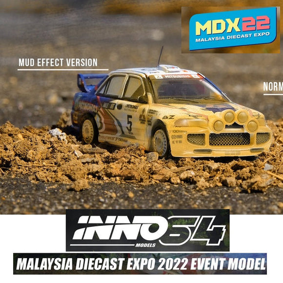 1:64 Mitsubishi Lancer Evolution III -- #5 1996 Malaysia Rally (Dirty) -- INNO64