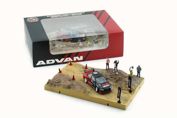 1:64 Rally Diorama -- Mitsubishi Lancer EVO X (10) -- ADVAN -- BM Creations