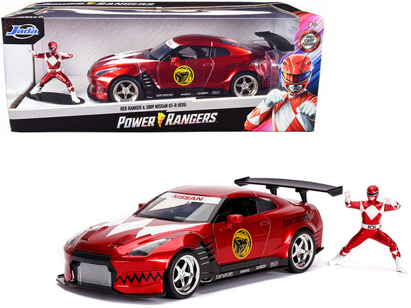1:24 Red Power Rangers w/2009 Nissan GT-R (R35) -- JADA