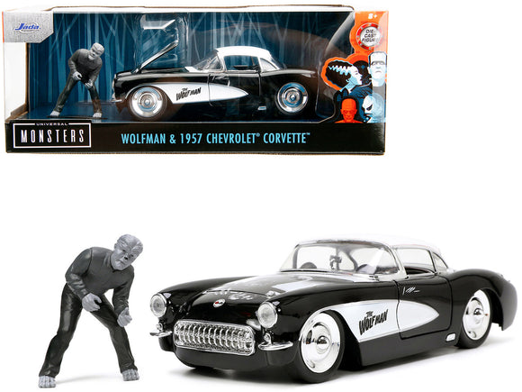 1:24 Wolfman w/1957 Chevrolet Corvette -- Universal Monsters -- Hollywood JADA