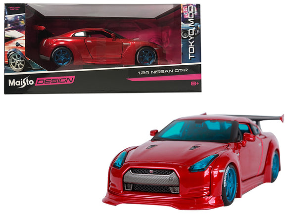 1:24 Nissan R35 GT-R -- Red w/Blue Wheels -- Maisto Design