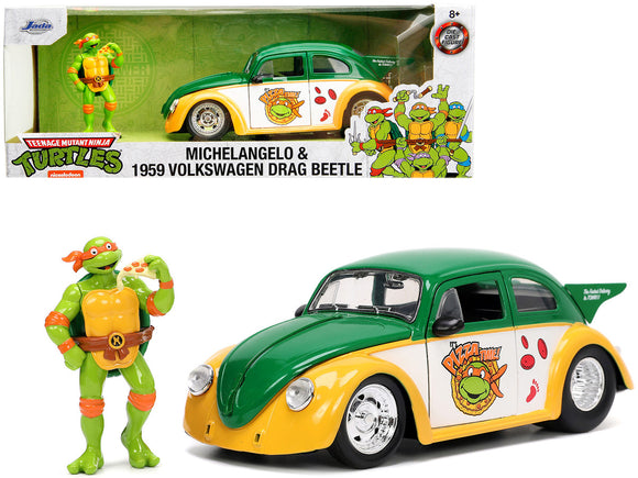 1:24 Michelangelo w/Volkswagen Beetle -- Teenage Mutant Ninja Turtles JADA VW