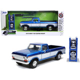 1:24 1979 Ford F-150 Custom Pickup -- Blue/White w/Extra Wheels -- JADA