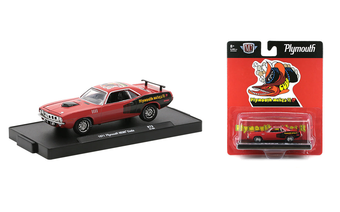 1:64 1971 Plymouth HEMI Cuda -- Red/Black -- M2 Machines Auto ...