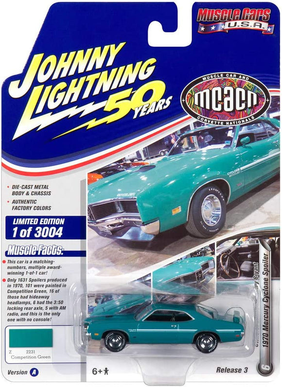 1:64 1970 Mercury Cyclone Spoiler -- Competition Green -- Johnny Lightning