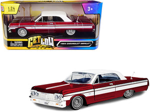 1:24 1964 Chevrolet Impala Lowrider -- Red/White -- MotorMax Get Low