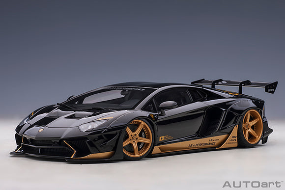 1:18 Lamborghini Aventador Liberty Walk LB-Works -- Black/Gold -- AUTOart 79184
