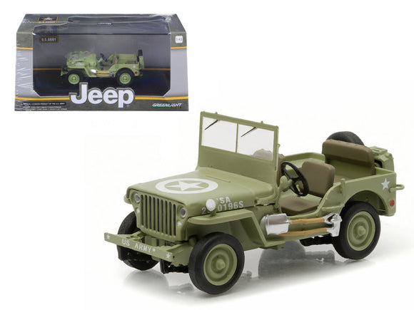 1:43 1944 Jeep C7 -- Army Green w/Star on Hood -- Greenlight