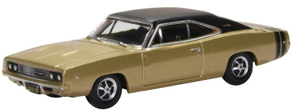 1:87 (HO) 1968 Dodge Charger -- Gold/Black -- Oxford