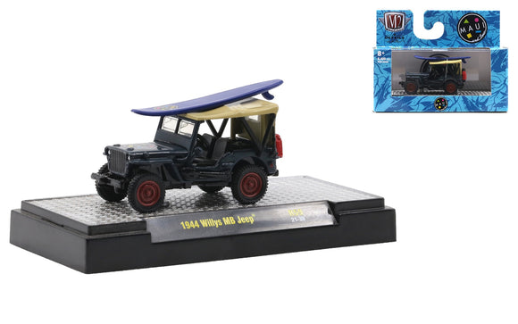 1:64 1944 Willys MB Jeep -- Black Maui & Sons -- M2 Machines Detroit Muscle