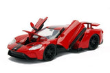 1:24 2017 Ford GT -- Gloss Red w/Black Stripes -- JADA Bigtime Muscle