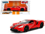 1:24 2017 Ford GT -- Gloss Red w/Black Stripes -- JADA Bigtime Muscle