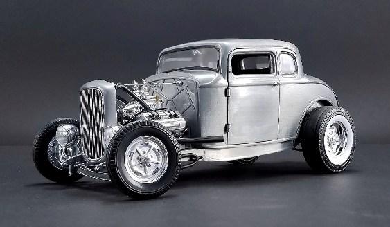1:18 1932 Ford 3-Window Coupe Hot Rod -- Hammered Steel -- ACME