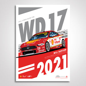 Will Davison 2021 Season Print -- Dick Johnson Racing -- Authentic Collectables
