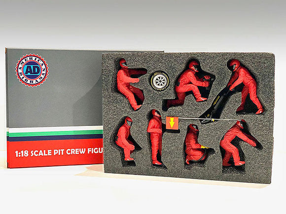 1:18 F1 Pit Crew Figurine Set -- Team Red -- American Diorama