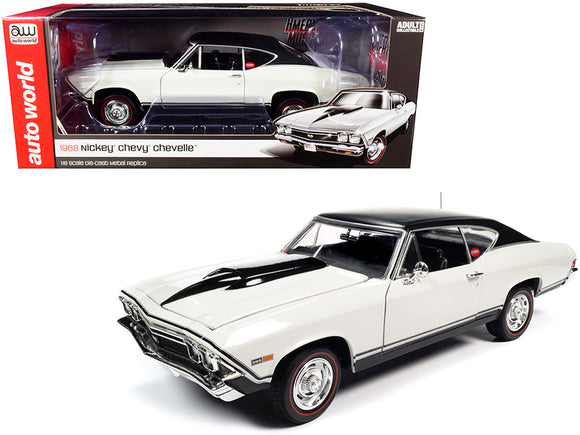 1:18 1968 Chevrolet Nickey Chevelle SS -- White w/Black Top -- American Muscle