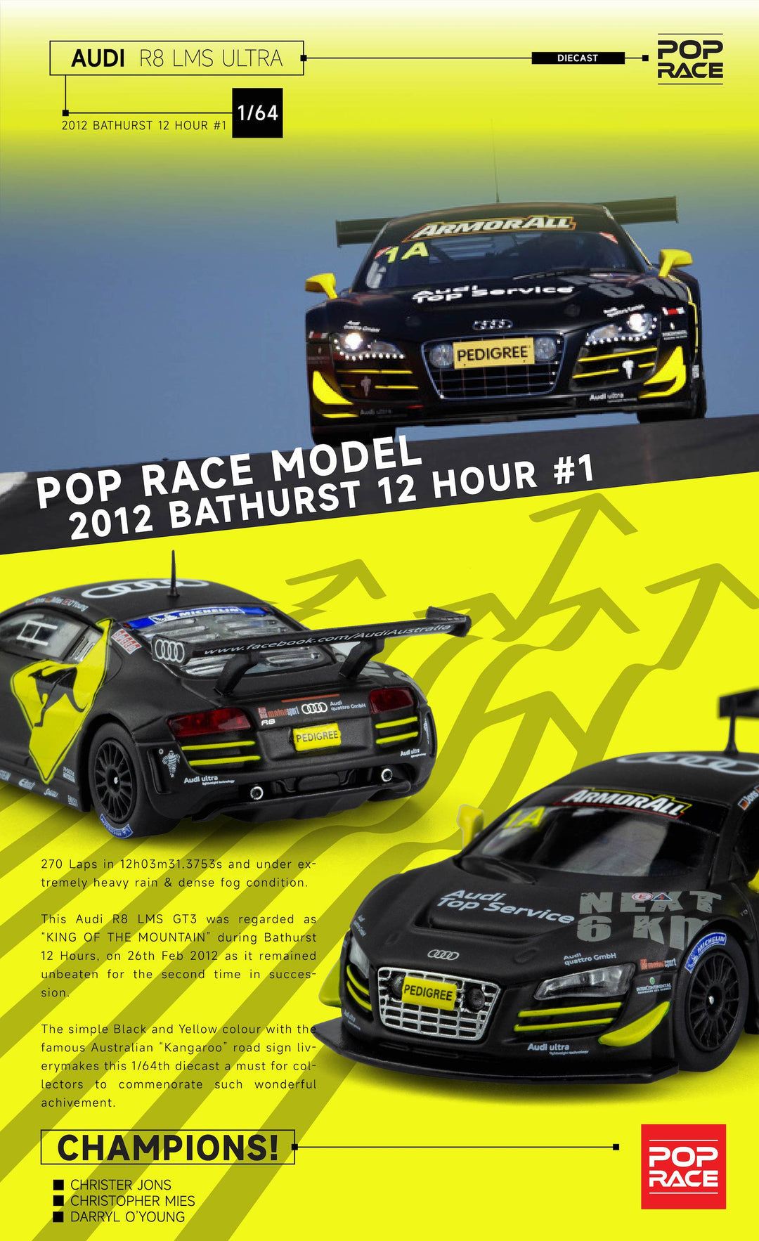 Spark 1/43 Audi R8 Le Mans – Vainqueur 12H Bathurst 2012 (C. Lowndes, W. Luff, M. Eddy)