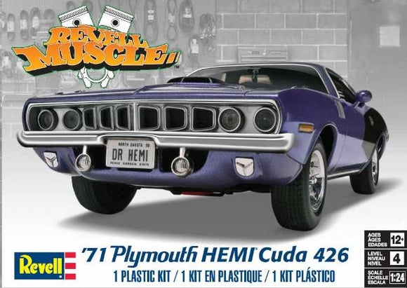 1:24 1971 Plymouth Hemi Cuda 426 -- PLASTIC KIT -- Revell