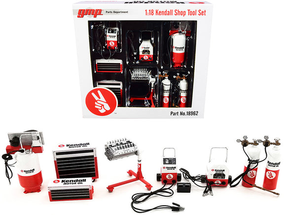 1:18 Kendall Motor Oil -- Themed Garage Shop Tool Set -- GMP