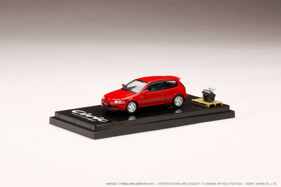 1:64 Honda Civic (EG6) SiR Ⅱ w/Engine Display -- Milano Red -- Hobby Japan