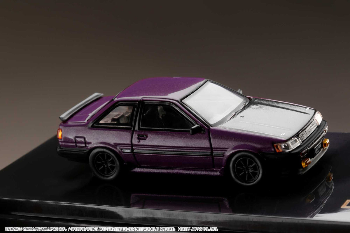 1:64 Toyota Corolla Levin AE86 -- Purple/Black w/Carbon Bonnet -- Hobb