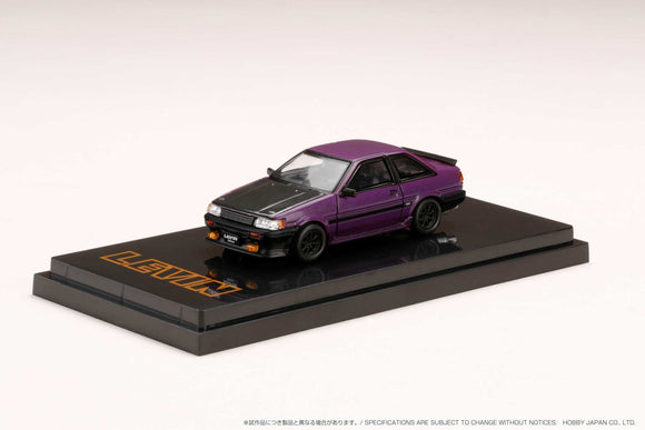 1:64 Toyota Corolla Levin AE86 -- Purple/Black w/Carbon Bonnet -- Hobb