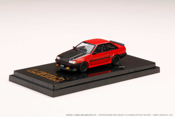1:64 Toyota Corolla Levin AE86 -- Red/Black w/Carbon Bonnet -- Hobby Japan