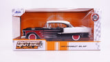 1:24 1955 Chevrolet Bel-Air -- Black/White w/Red Scallops -- JADA