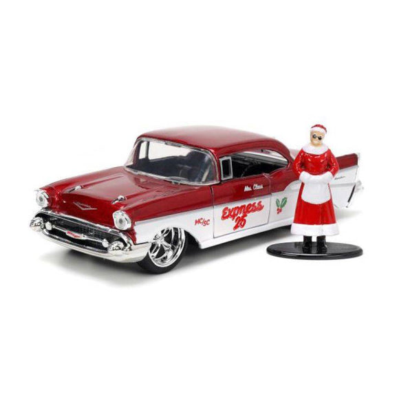 1:32 Mrs Claus w/1957 Chevrolet Bel Air -- Holiday Rides -- JADA