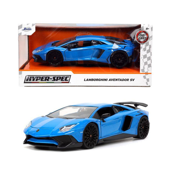 1:24 Lamborghini Aventador SV -- Blue -- JADA: Hyper-Spec