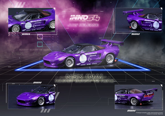1:64 Honda NSX (NA) -- Rocket Bunny V2 Aero -- Metallic Purple -- INNO64