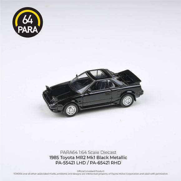1:64 Toyota MR2 MK1 1985 (Pop-Up Lights) -- Black Metallic -- PARA64