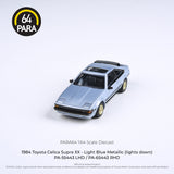 1:64 Toyota Celica 1984 (Lights Down) -- Light Blue Metallic -- PARA64